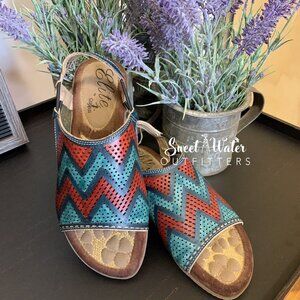 Red and Teal Chevron Sandals | Elite by Corkys Honduras